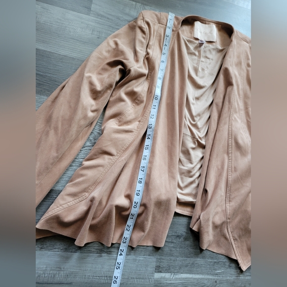 Anthropologie Hutch Peach Beige Faux Suede Draped Flyaway Jacket Small - Picture 5 of 8